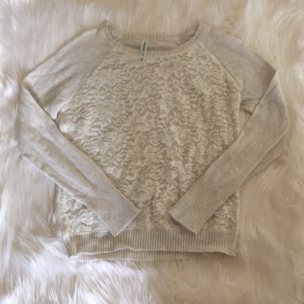White Lacy Design Aeropostale Sweater